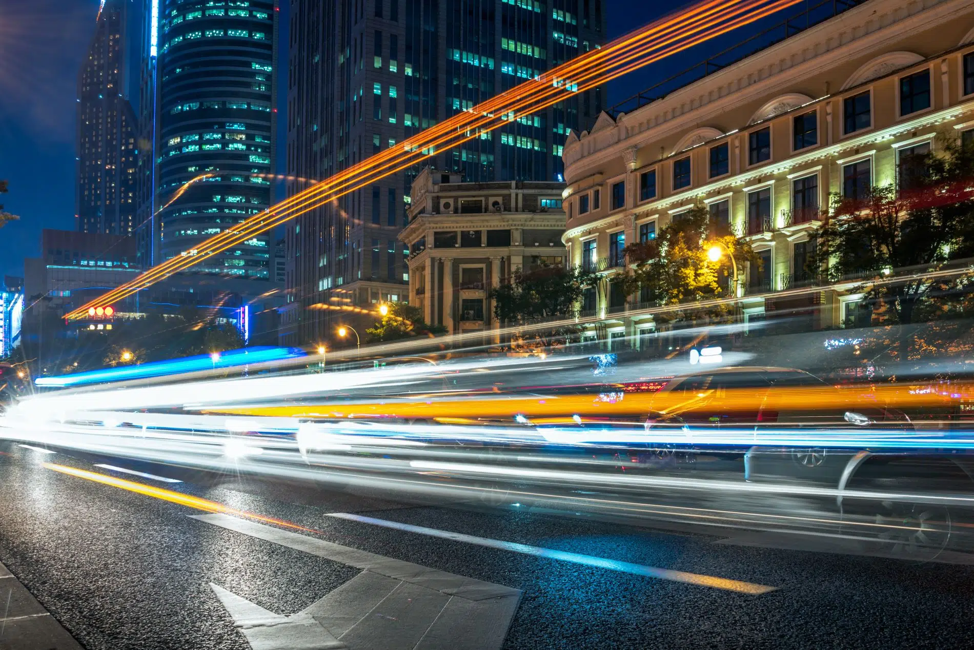 urban traffic with cityscape scaled